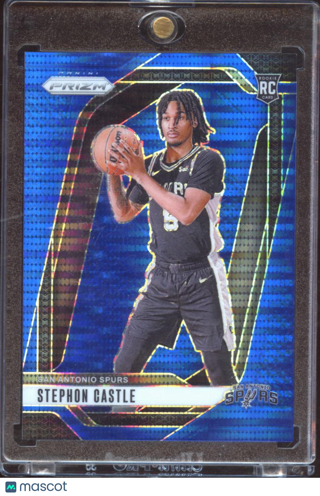 Stephon Castle 2024-25 Prizm Blue Seismic Rookie RC 24/99 San Antonio Spurs