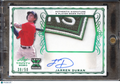 Jarren Duran 2020 Leaf Trinity Auto Autograph Logo Patch RC 38/50 Boston Red Sox