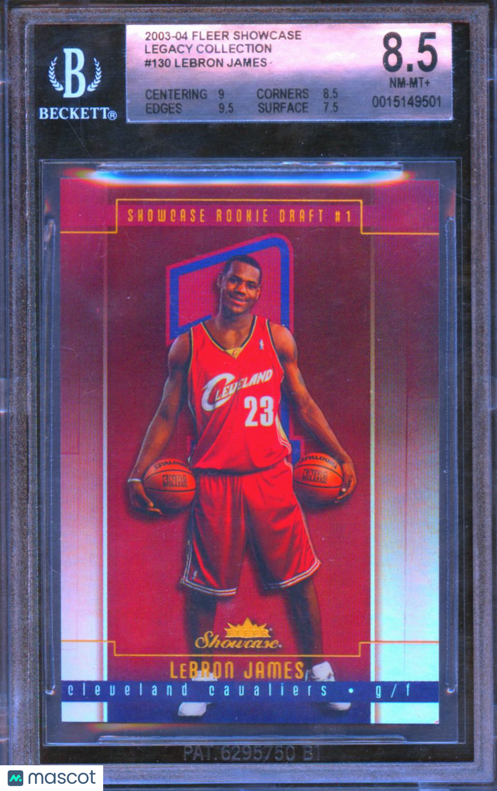 LeBron James 2003 Fleer Showcase Legacy Rookie RC Cavaliers 32/125 BGS 8.5