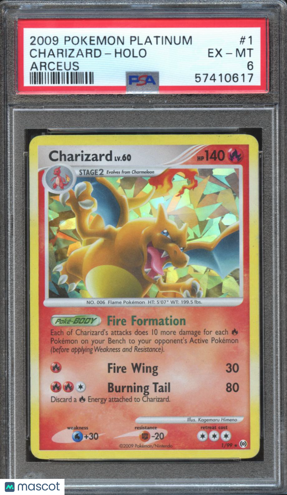 Charizard 2009 Pokemon Platinum Arceus Holo Cracked Ice Arceus PSA 6 #1