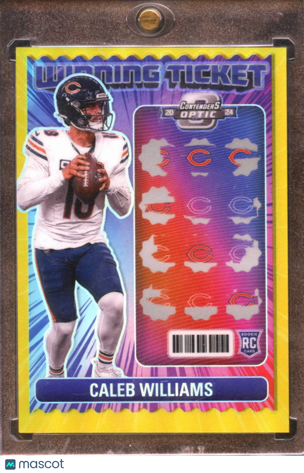 Caleb Williams 2024 Contenders Optic GOLD Prizm Winning Ticket Rookie 1/10 Bears