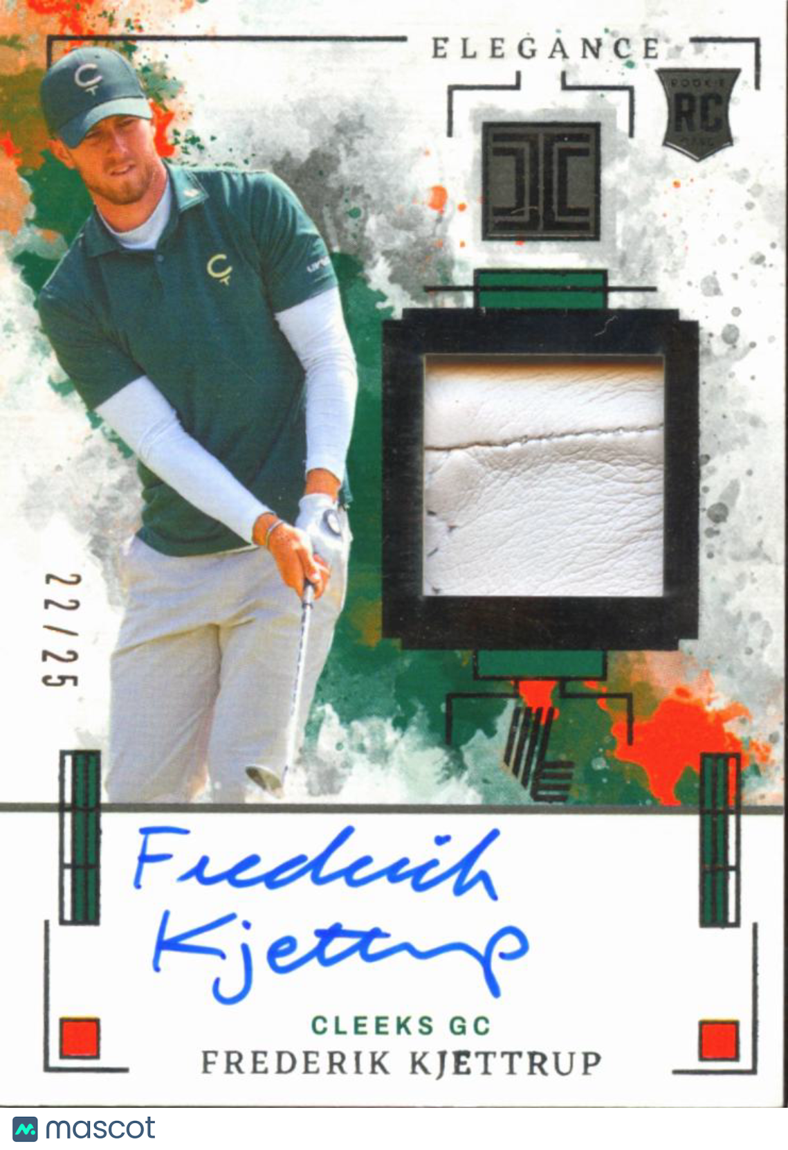 Frederik Kjettrup 2025 Impeccable LIV Golf Auto Autograph Patch RC 22/25