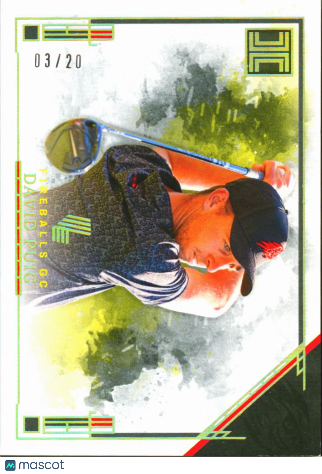 David Puig 2025 Panini Impeccable LIV Golf Holo Silver 3/20 Fireballs GC