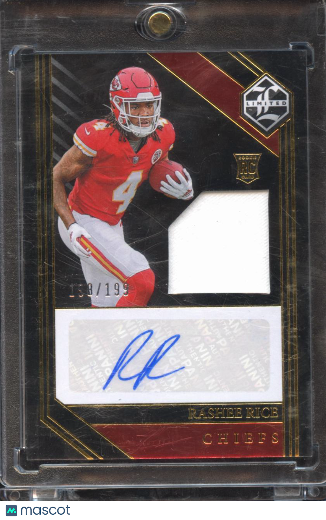 Rashee Rice 2024 Limited Auto Autograph Patch RC 198/199 Kansas City Chiefs