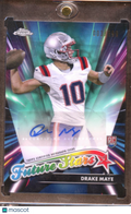 Drake Maye 2024 Topps Chrome Future Stars RC Auto /199 New England Patriots