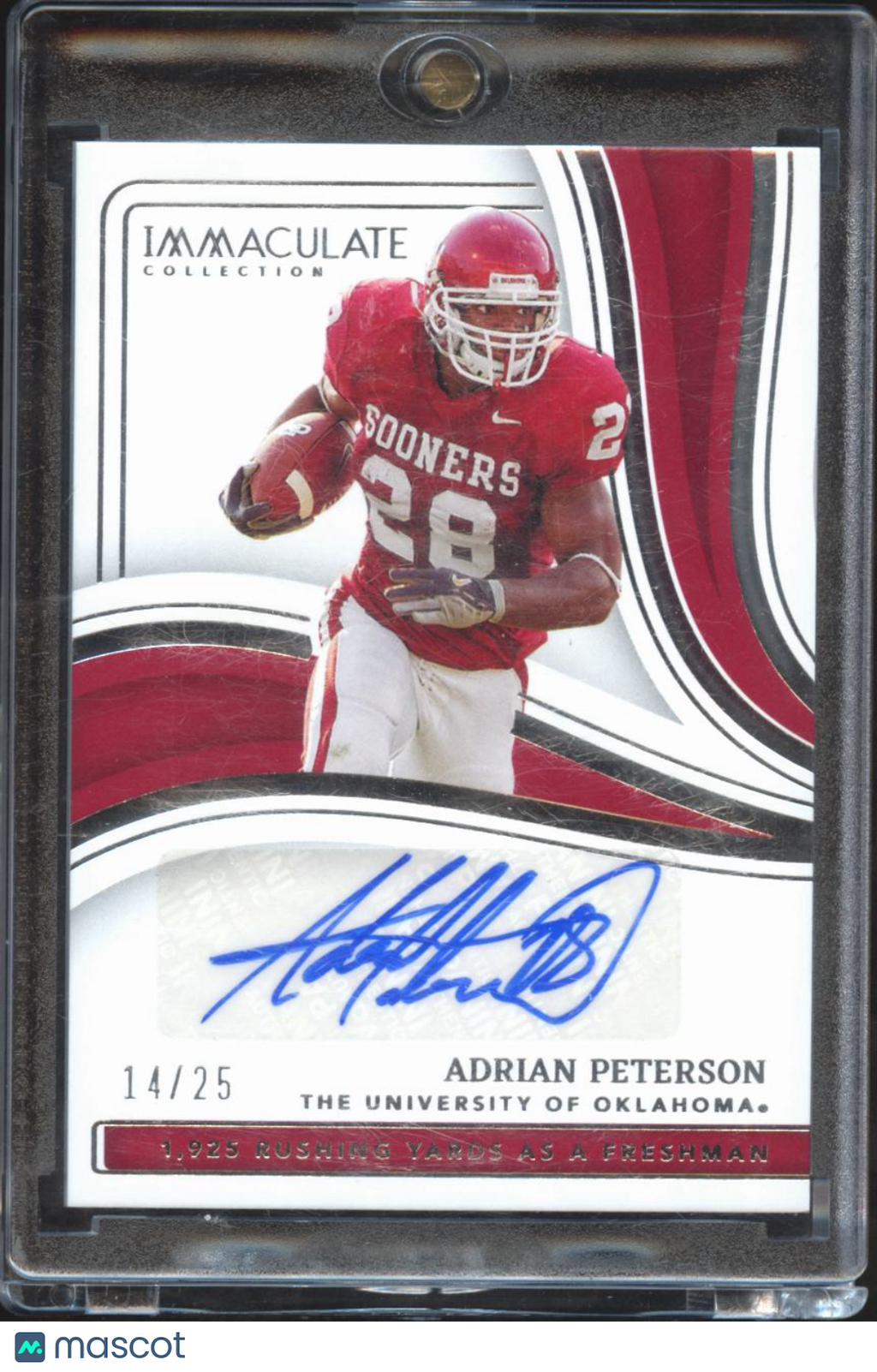 Adrian Peterson 2023 Immaculate Auto Autograph 14/25 Oklahoma Sooners