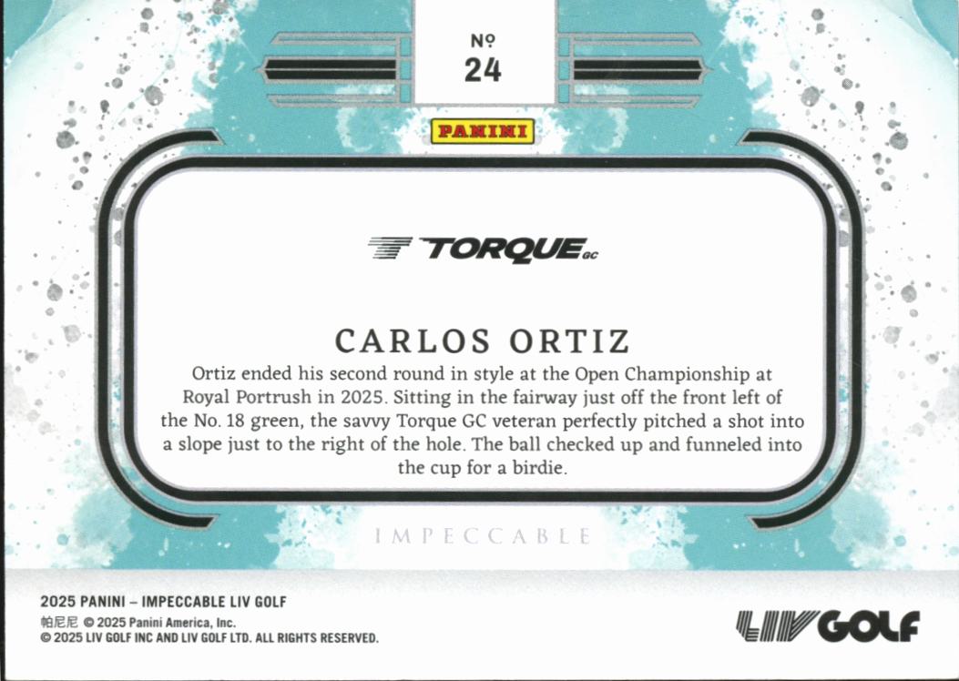 Carlos Ortiz 2025 Impeccable LIV Golf 1 Troy Ounce .999 Fine Silver 16/30