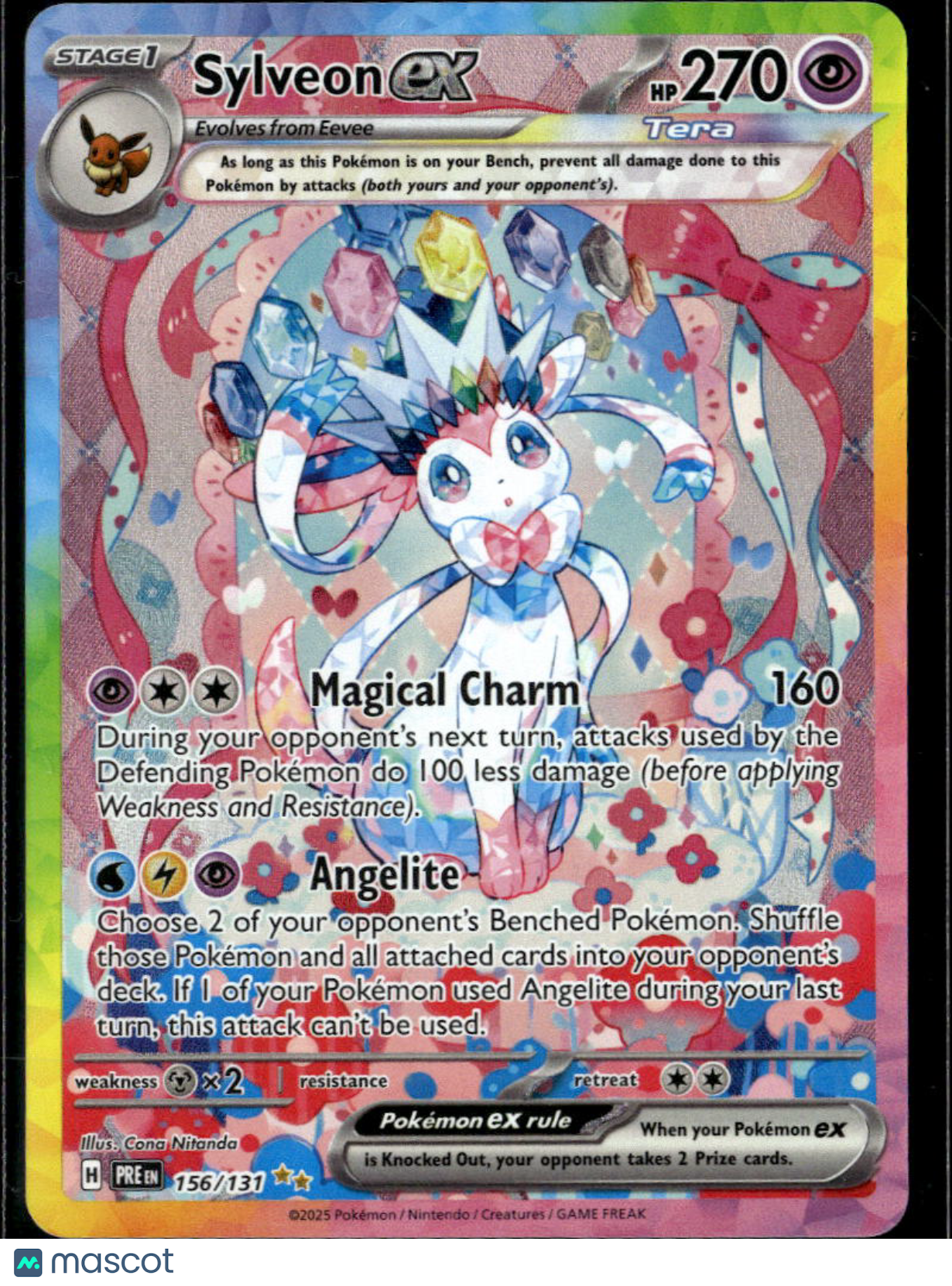 Sylveon EX 2025 Prismatic Evolutions Holo Secret Rare SAR #156/131