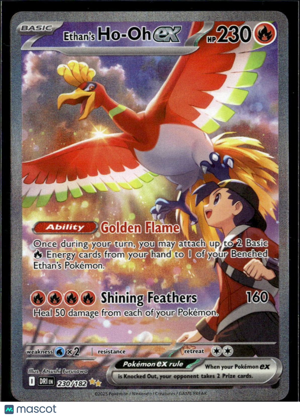Ethan's Ho-Oh EX 2025 Destined Rivals Holo Secret Rare SAR #230/182