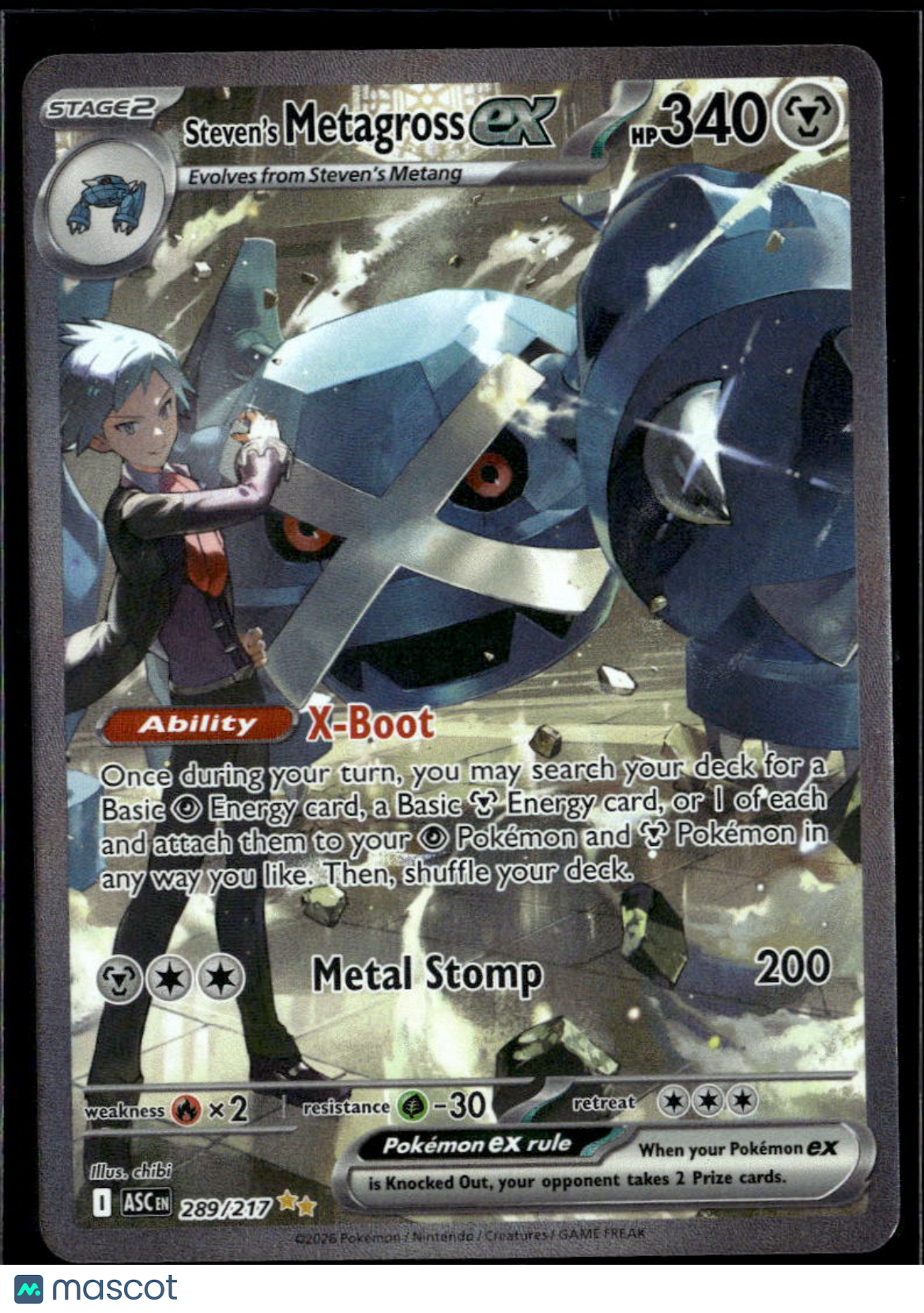 Steven's Metagross EX Mega Evolution – Ascended Heroes SAR #289/217