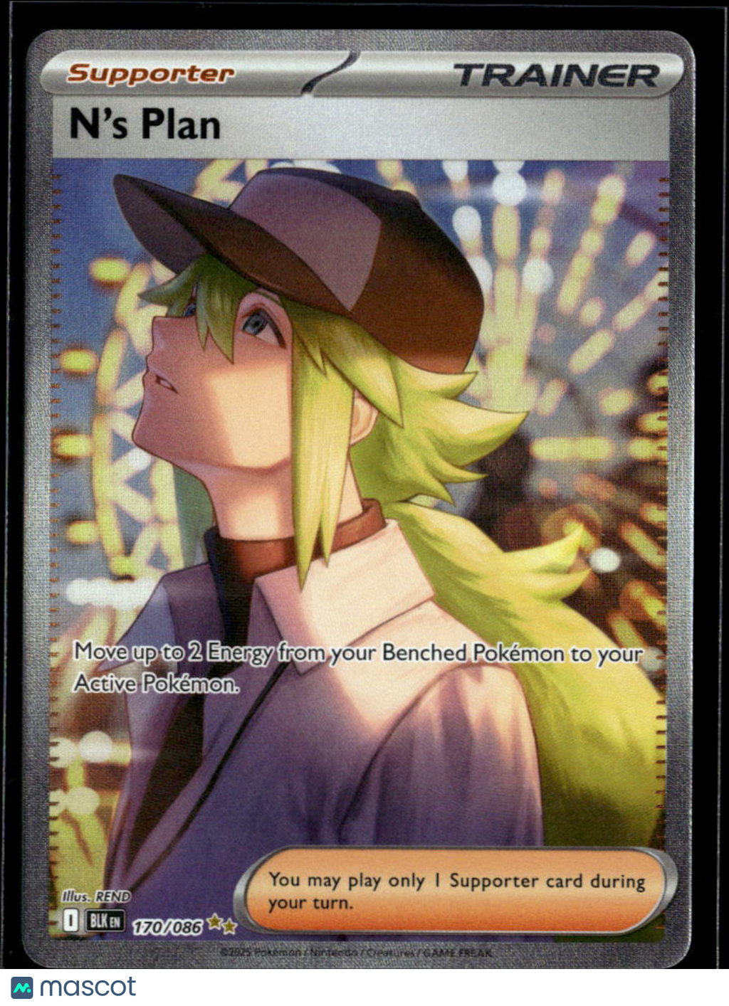 N'S Plan 2025 Scarlet & Violet Black Bolt Holo Secret Rare FA #170/86