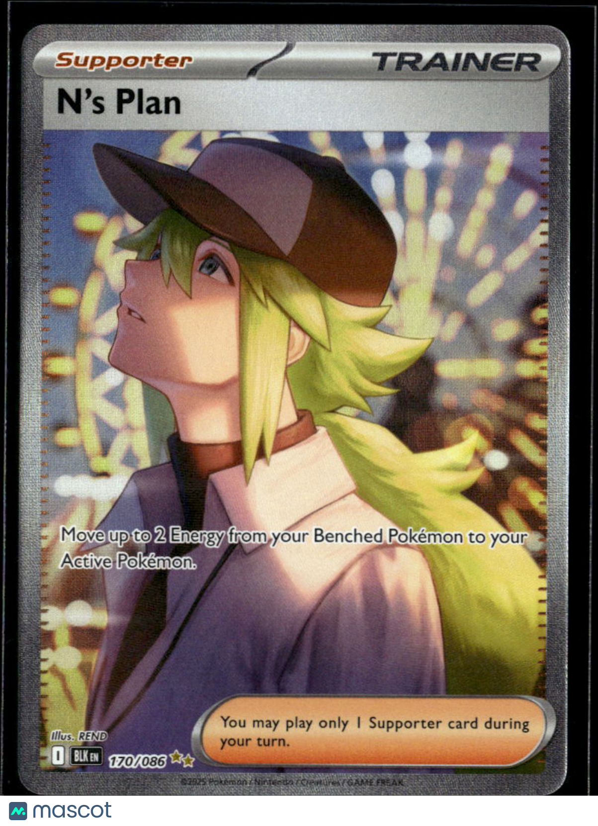 N'S Plan 2025 Scarlet & Violet Black Bolt Holo Secret Rare FA #170/86
