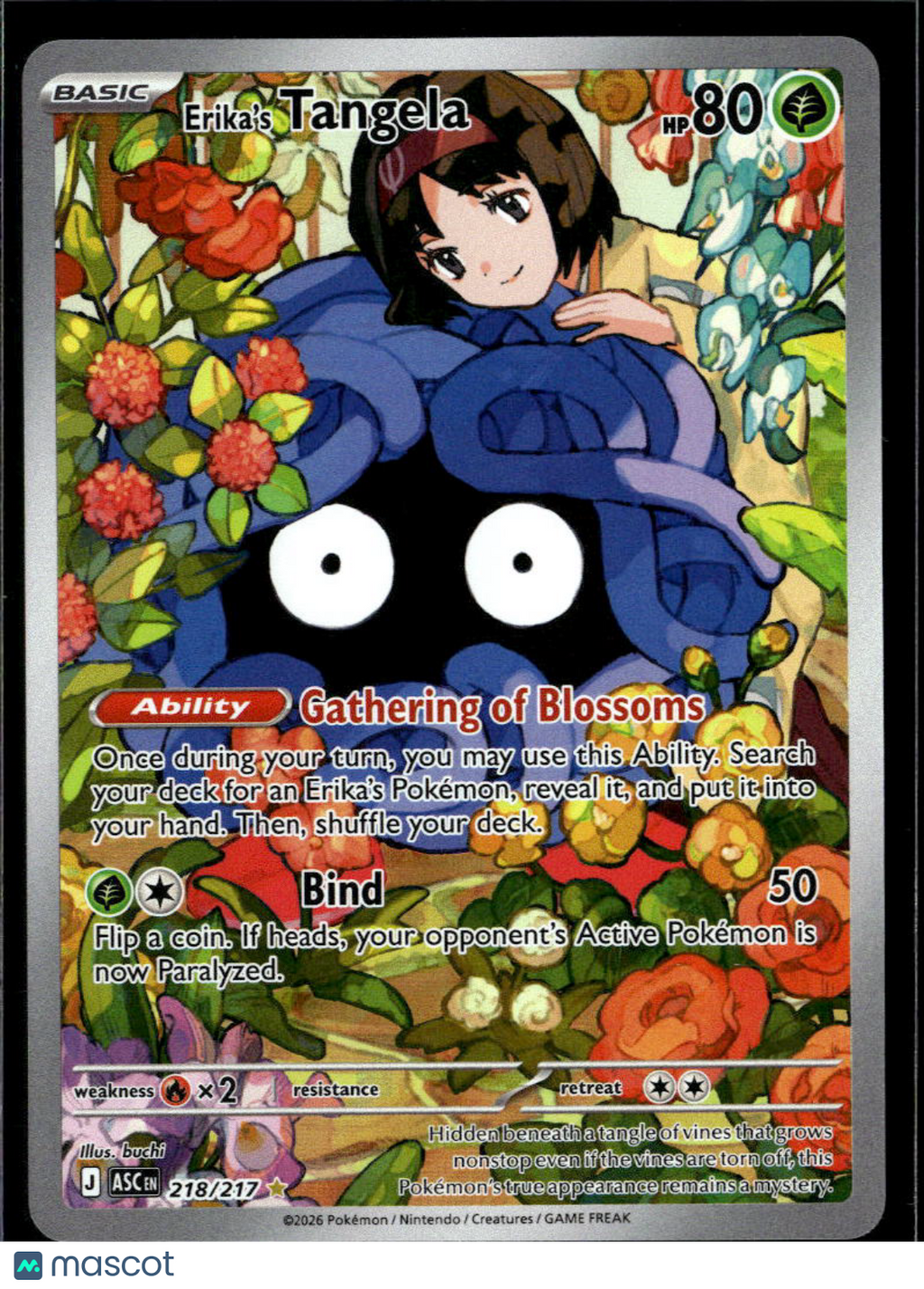 Erika's Tangela 2026 Mega Evolution – Ascended Heroes Holo Secret Rare #218/217