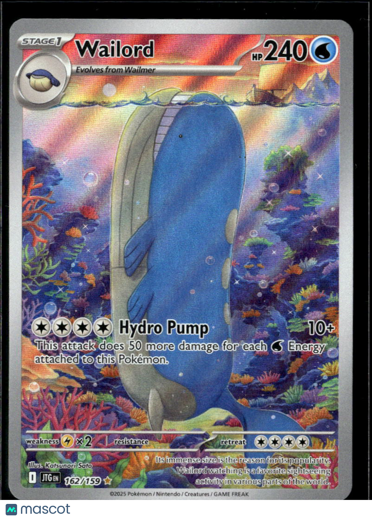 Wailord 2025 Journey Together Holo Secret Rare #162/159