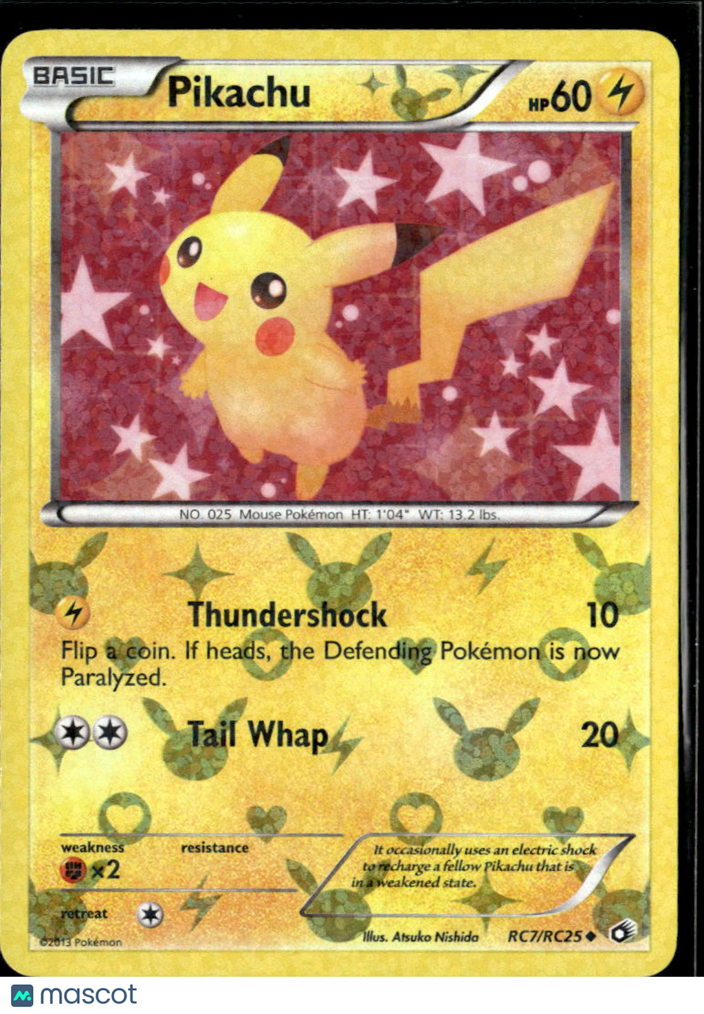 Pikachu 2013 Legendary Treasures Holo Uncommon #RC7/RC25