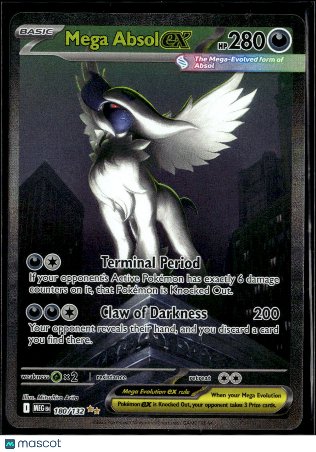 Mega Absol EX 2025 Mega Evolution Holo Secret Rare SAR #180/132