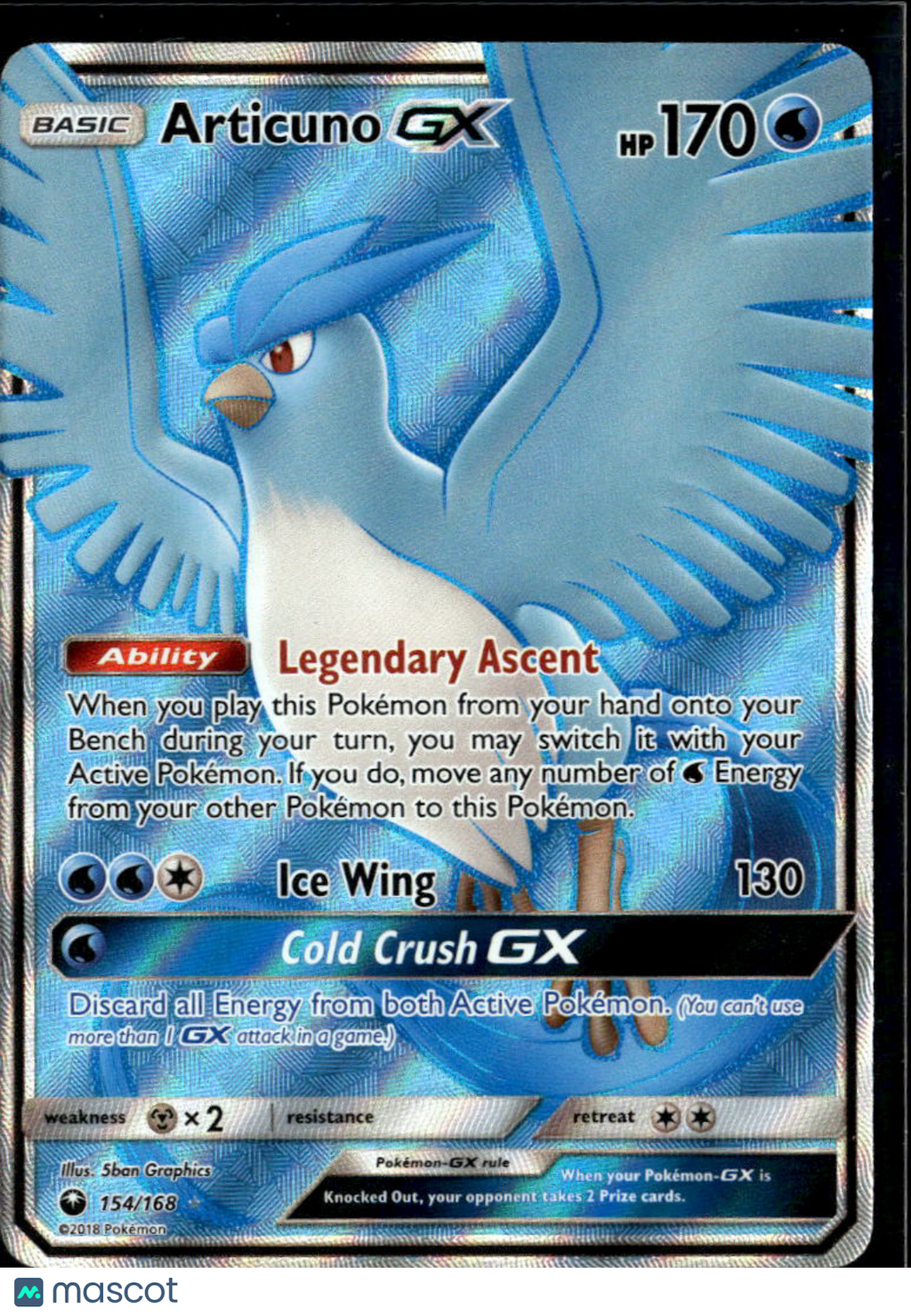 Articuno GX 2018 Celestial Storm Holo Ultra Rare FA #154/168