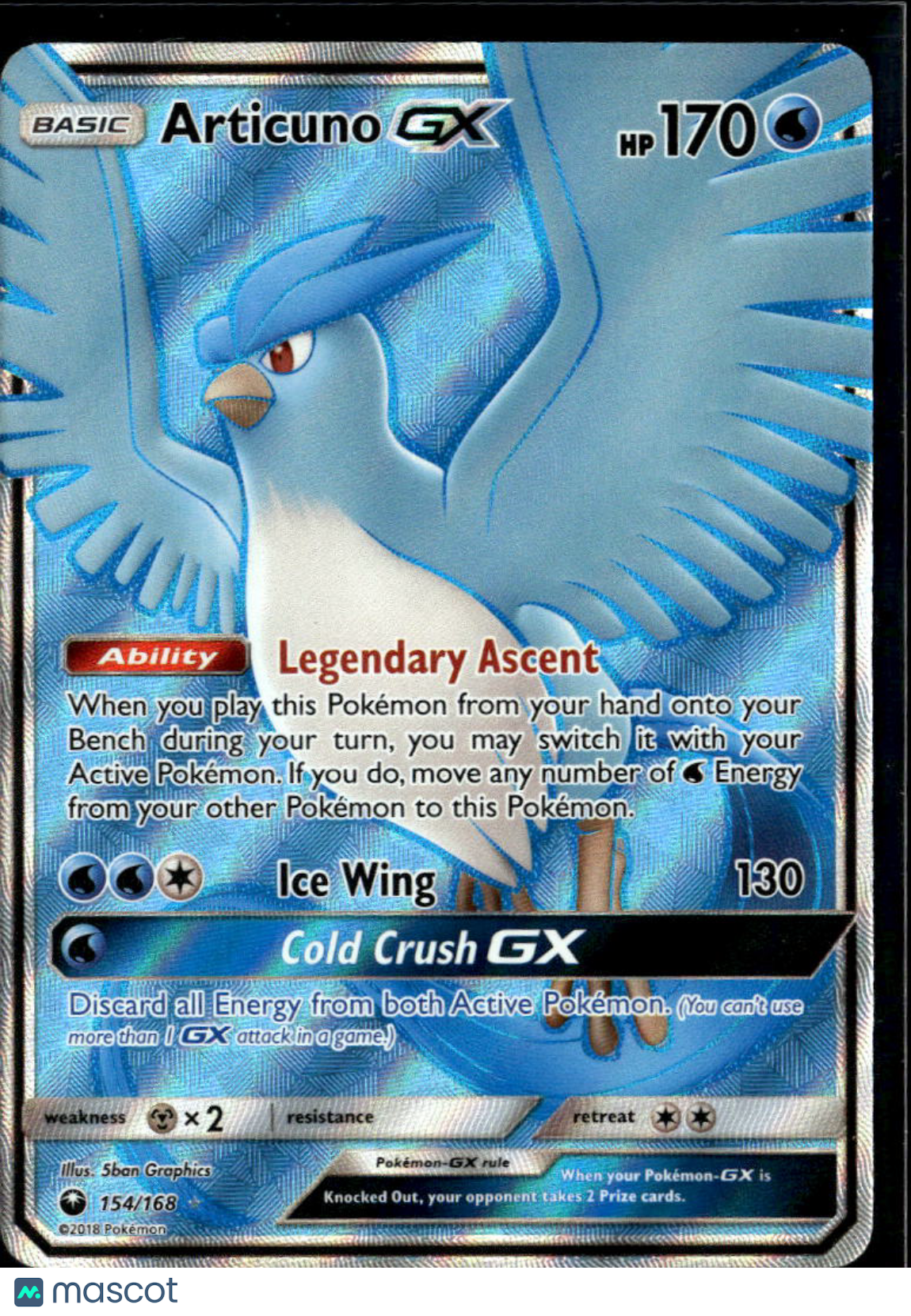 Articuno GX 2018 Celestial Storm Holo Ultra Rare FA #154/168
