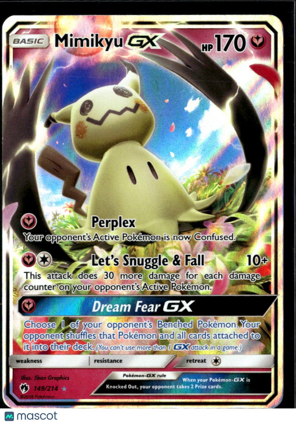 Mimikyu GX 2018 Lost Thunder Holo Rare #149/214