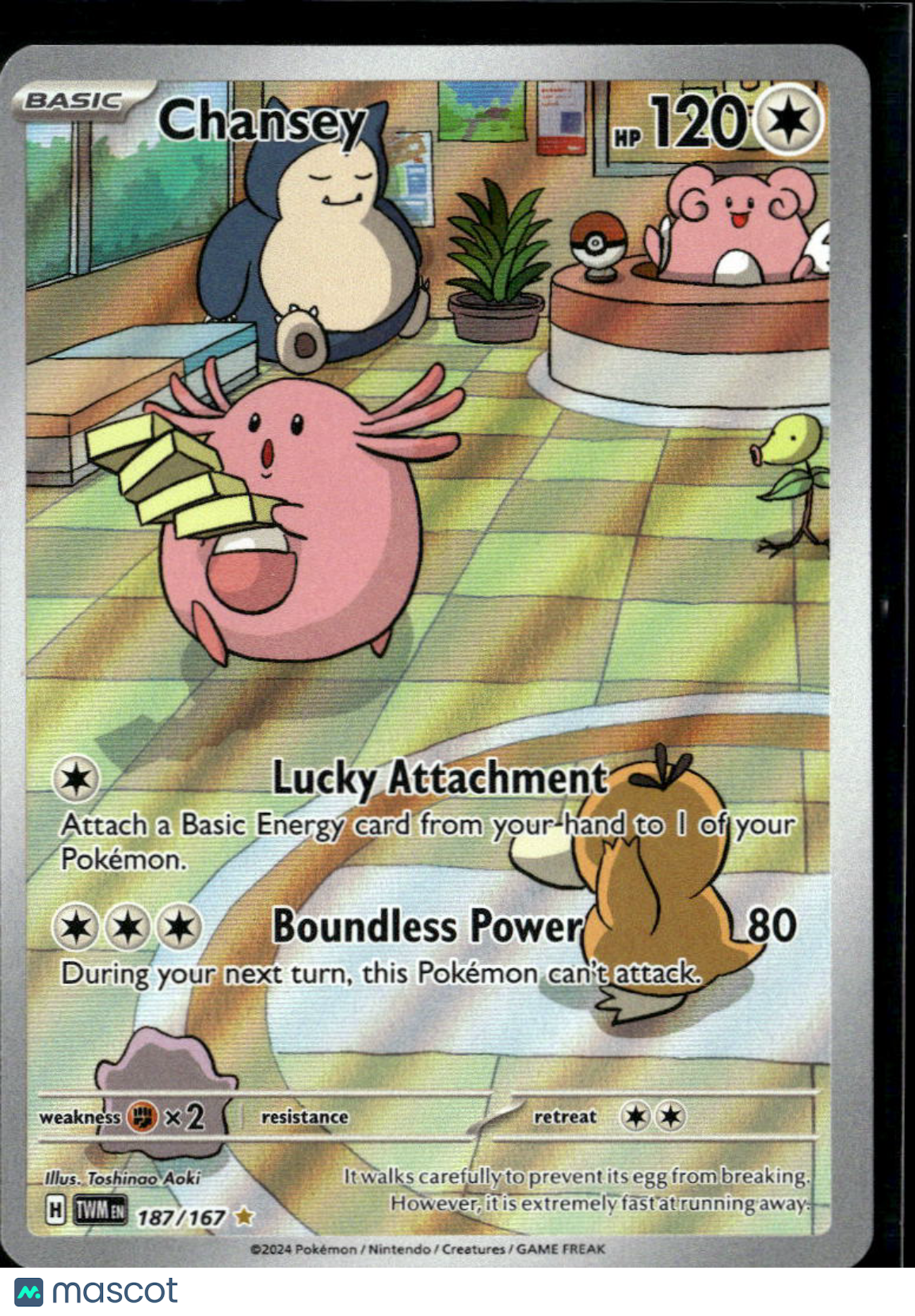 Chansey 2024 Twilight Masquerade Holo Secret Rare #187/167