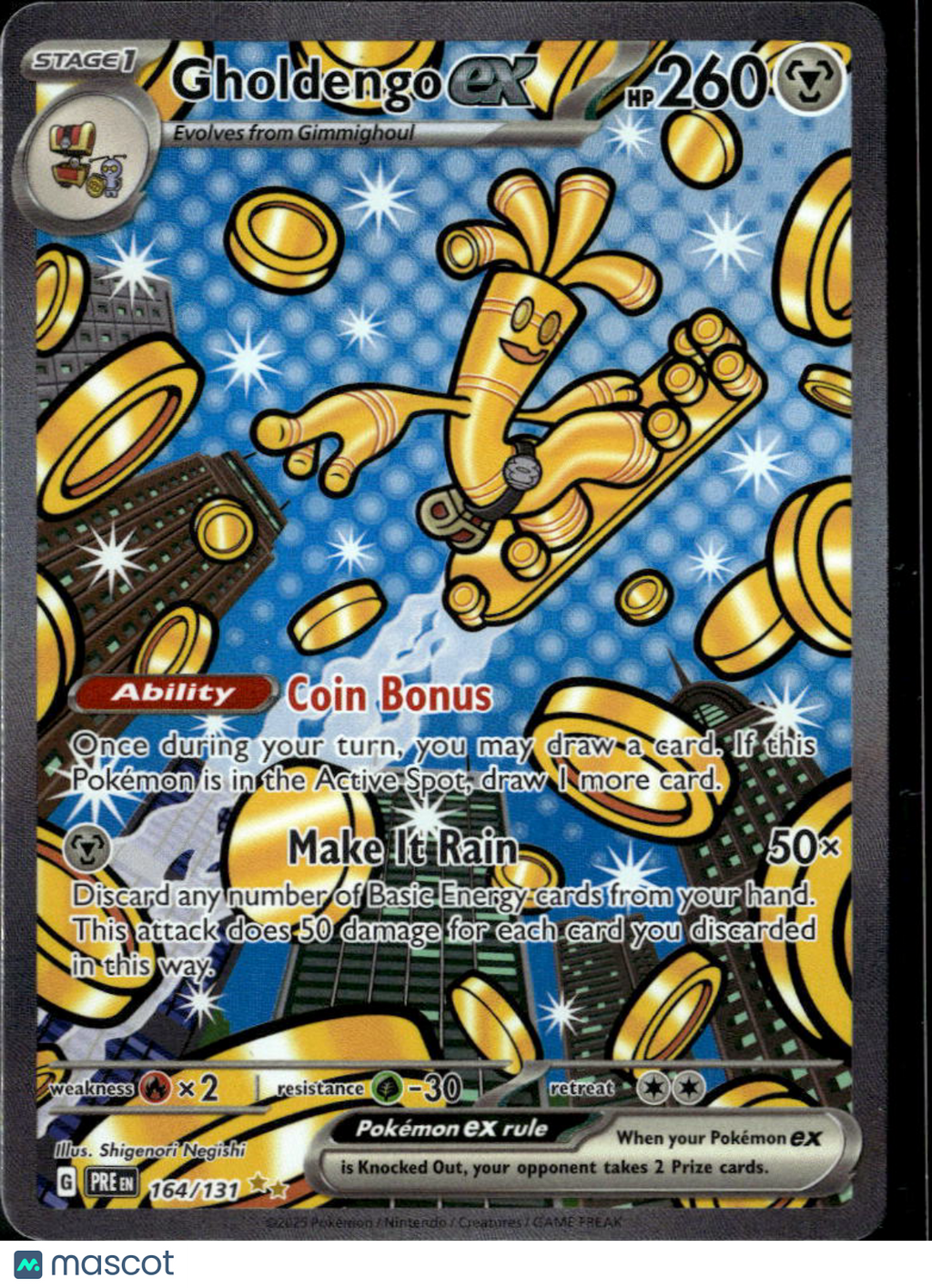 Gholdengo EX 2023 Paradox Rift Holo Secret Rare SAR #252/182