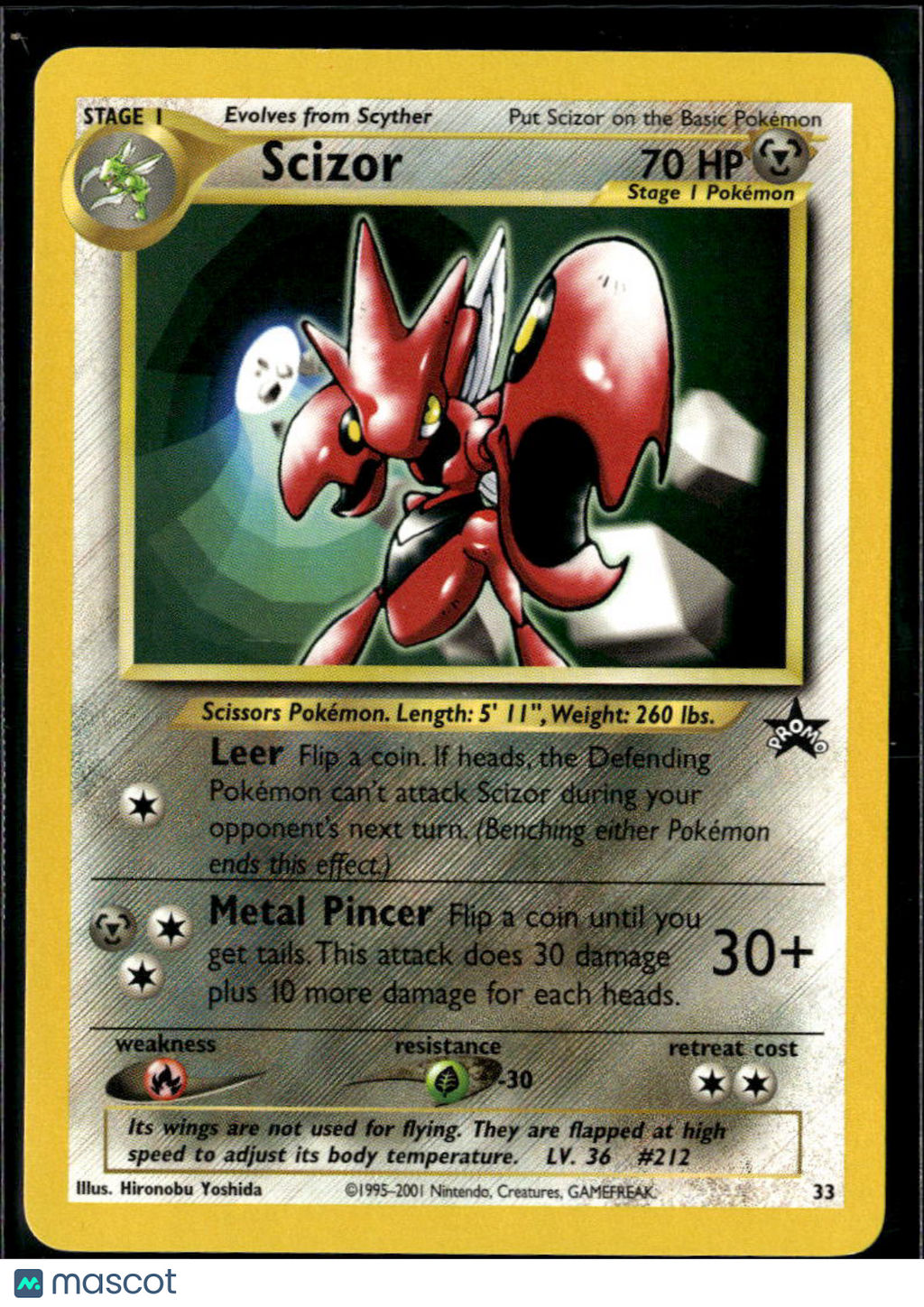 Scizor 2001 Wizards Holo Black Star Promo #33
