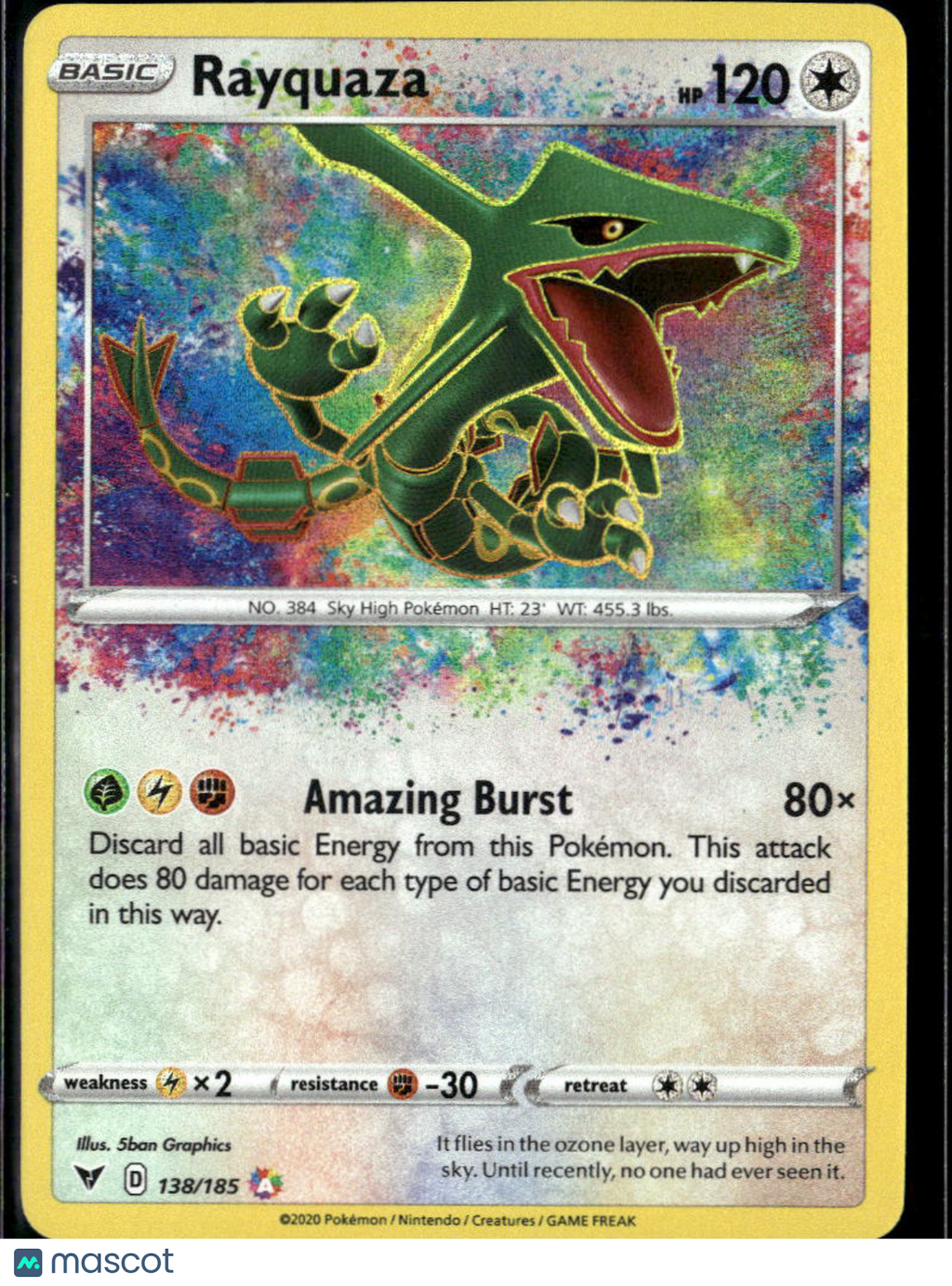 Rayquaza 2020 Vivid Voltage Holo #138/185