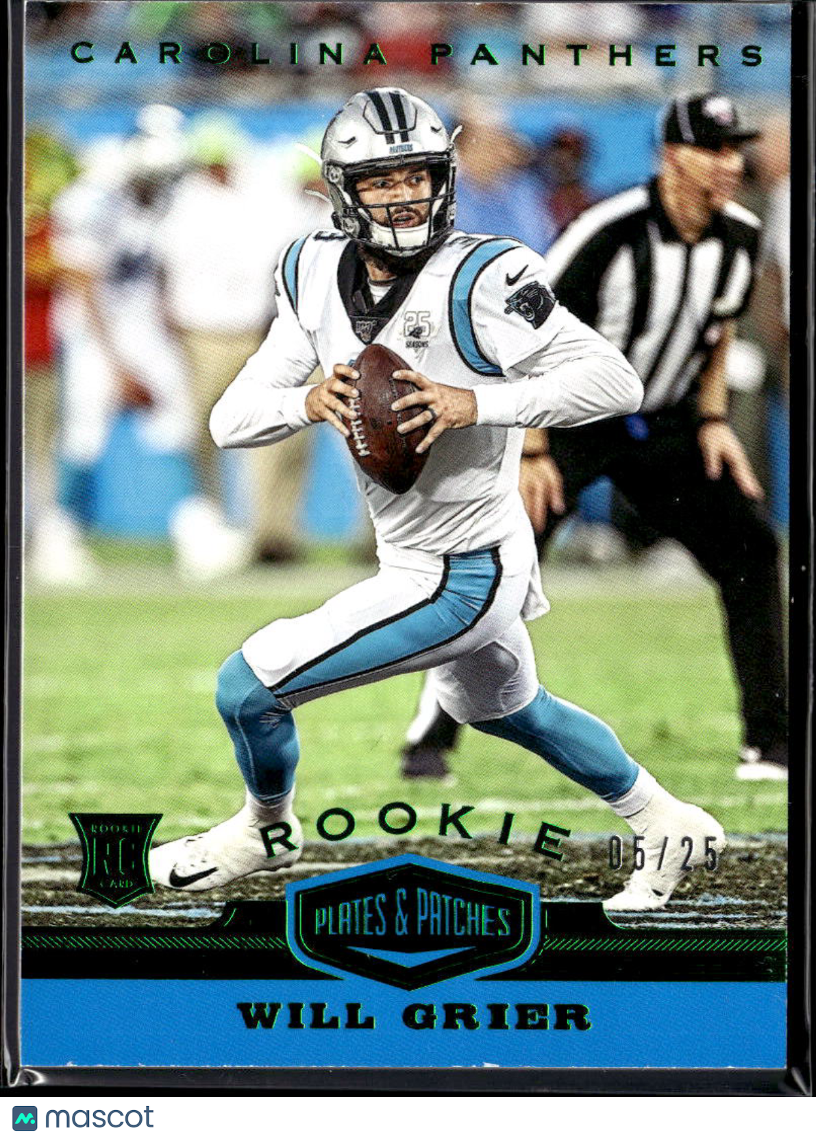 Will Grier 2020 Plates & Patches Green Rookie RC 5/25 Carolina Panthers