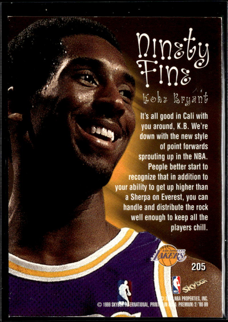 Kobe Bryant 1999 SkyBox Premium Ninety Fine Los Angeles Lakers