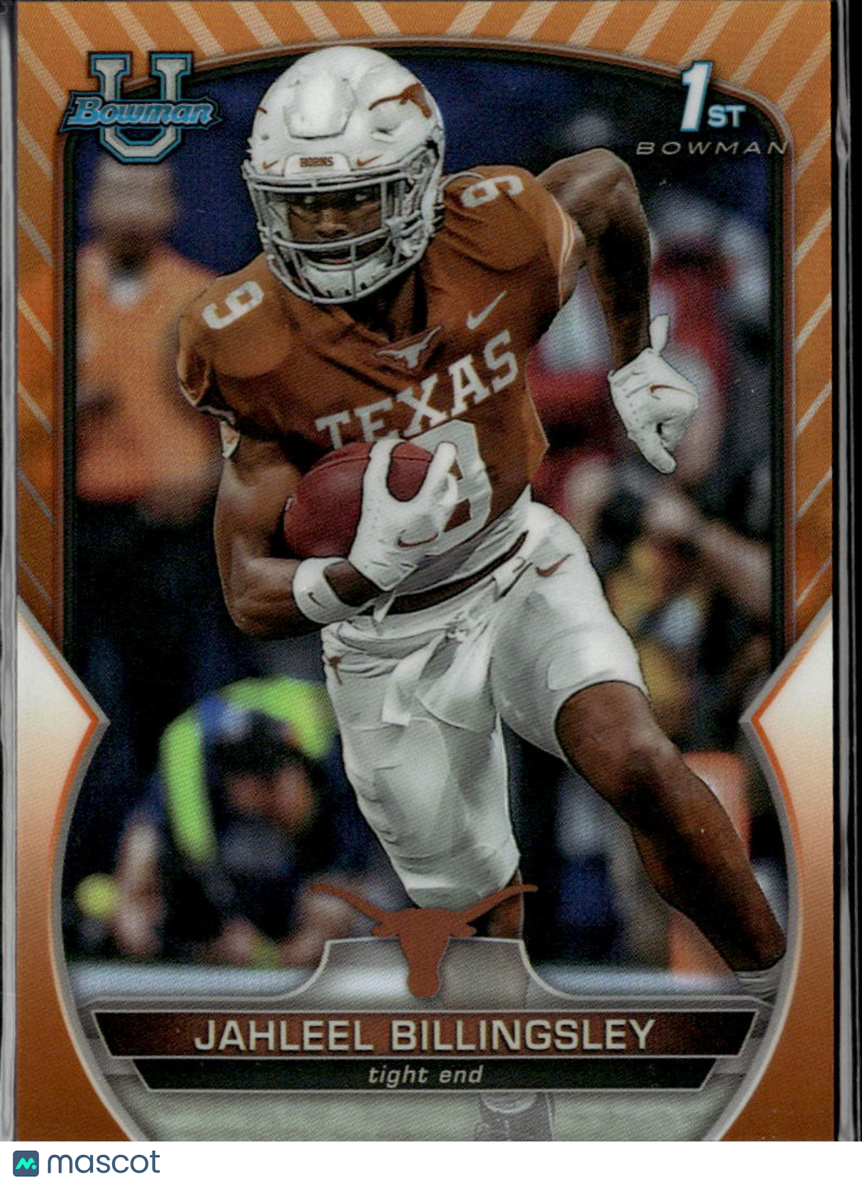 Jahleel Billingsley 2022 Bowman Chrome Orange Refractor 2/25 Texas Longhorns