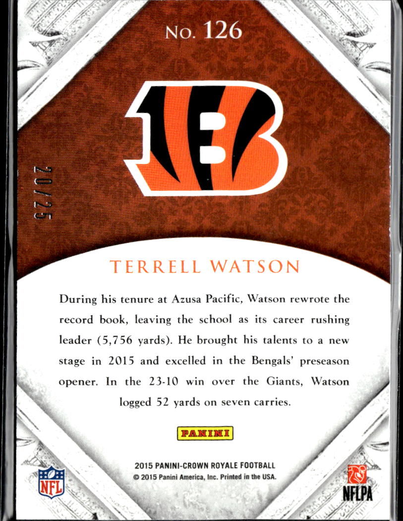 Terrell Watson 2015 Crown Royale Team Logo RC 20/25 Cincinnati Bengals