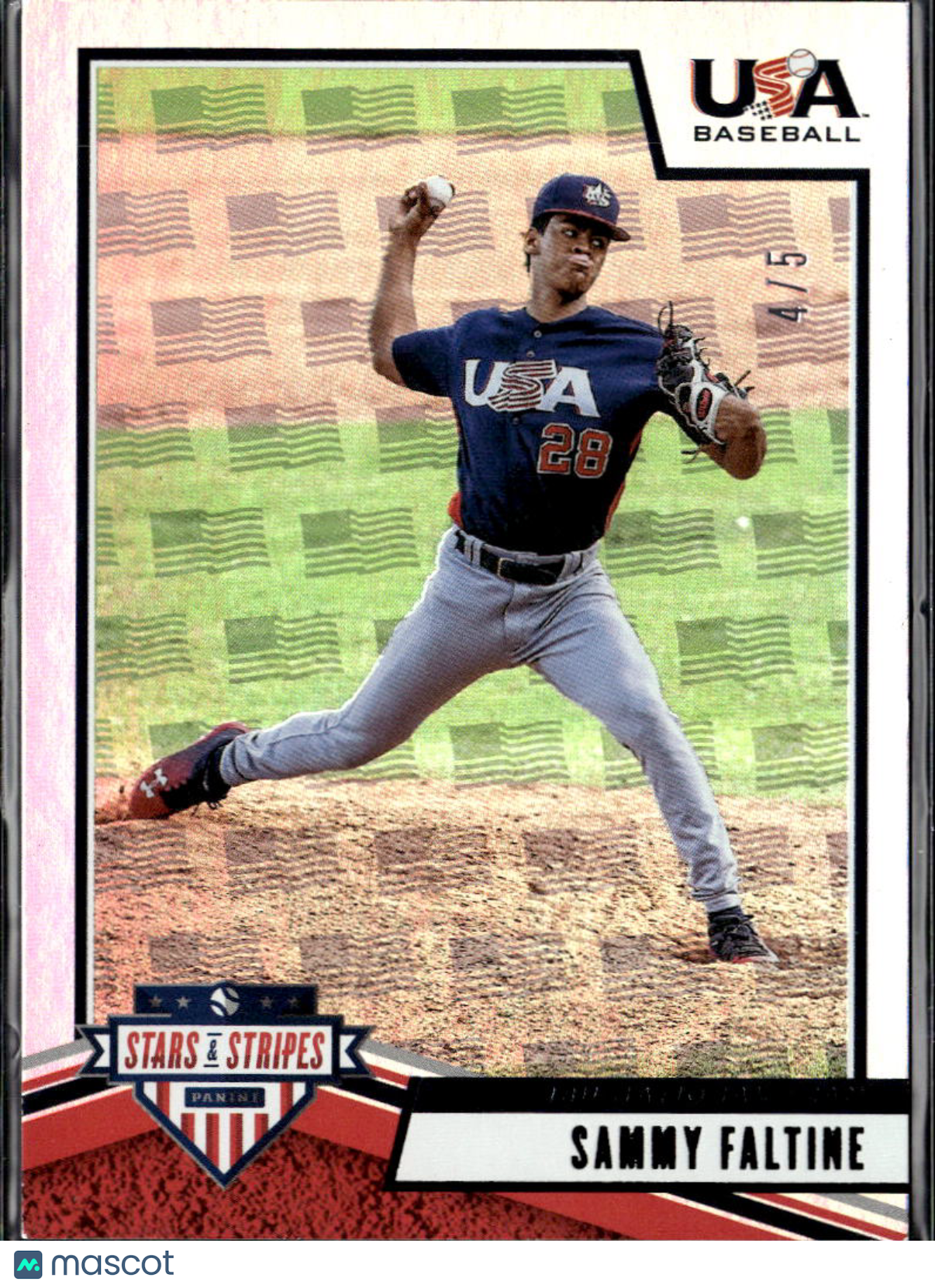 Sammy Faltine 2019 USA Baseball Stars & Stripes Rookie RC Texas Longhorns 4/5