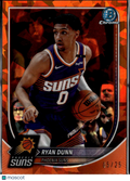 Ryan Dunn 2025 Bowman Chrome Sapphire Orange Refractor 5/25 Phoenix Suns