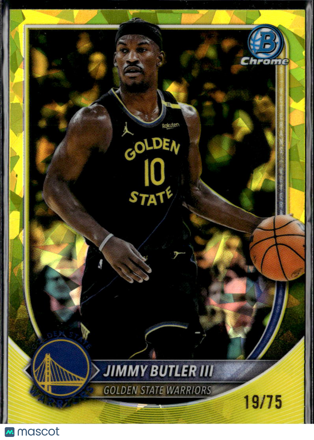 Jimmy Butler III 2025 Bowman Chrome Sapphire Yellow 19/75 Golden State Warriors