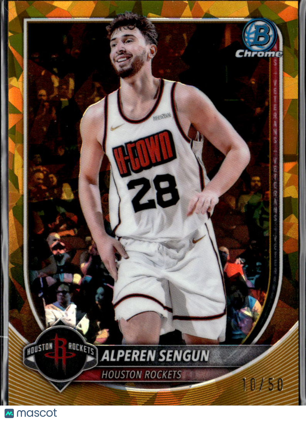 Alperen Sengun 2025 Bowman Chrome Sapphire GOLD Refractor 10/50 Houston Rockets