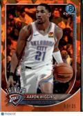 Aaron Wiggins 2025 Bowman Chrome Sapphire Orange Refractor 3/25 OKC Thunder
