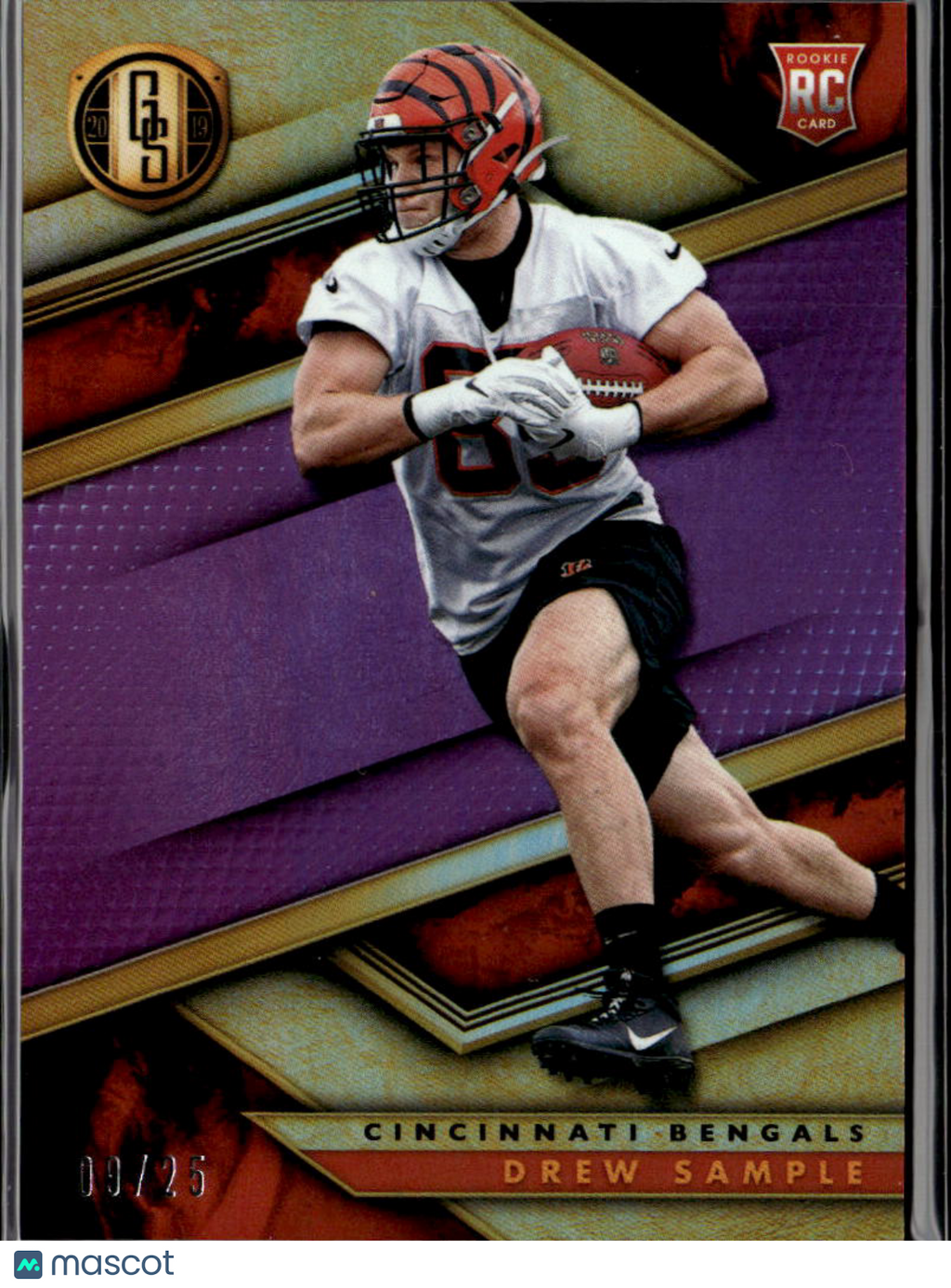 Drew Sample 2019 Gold Standard RC Rose Gold 9/25 Cincinnati Bengals