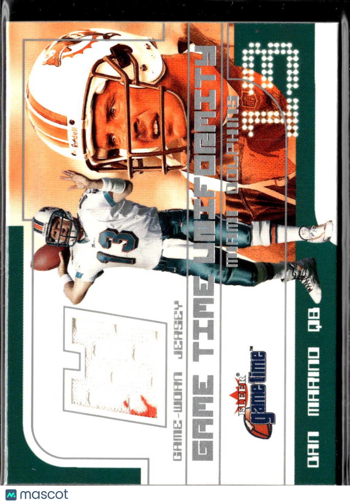 Dan Marino 2001 Fleer Game Time Uniformity 2 Color Game Worn Patch Dolphins