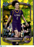 Grace Knox 2025 Bowman Chrome Sapphire 1st Yellow RC 30/75 LSU Tigers