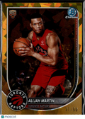 Alijah Martin 2025 Bowman Chrome Sapphire GOLD Refractor RC 37/50 Raptors