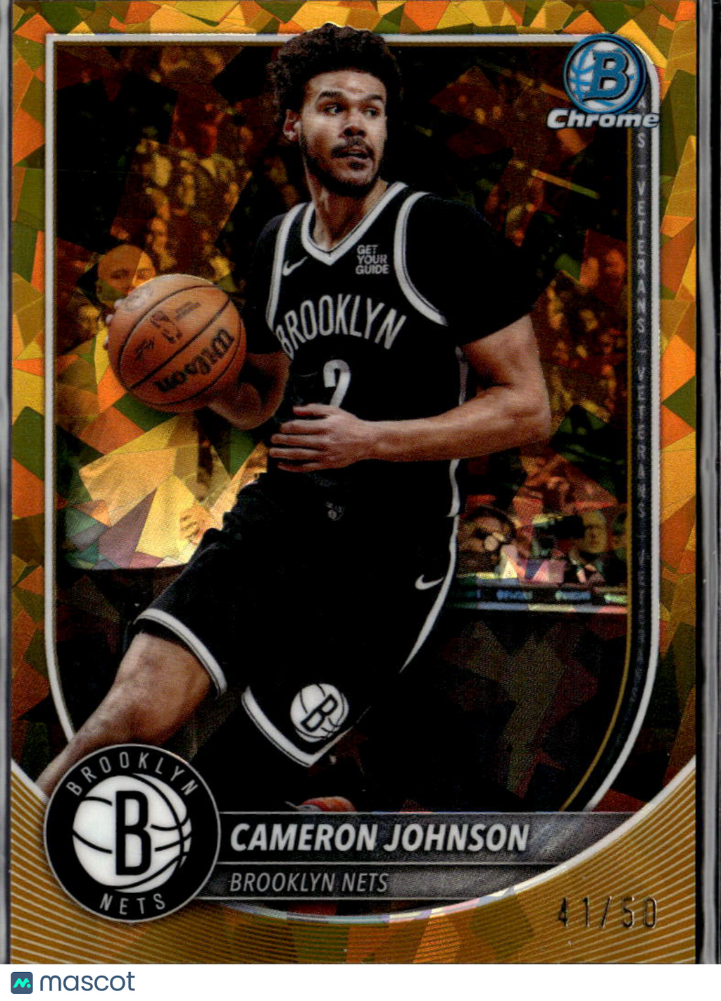 Cameron Johnson  2025 Bowman Chrome Sapphire GOLD Refractor 41/50 Brooklyn Nets