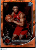 Alijah Martin 2025 Bowman Chrome Sapphire Orange Refractor RC /25 Raptors