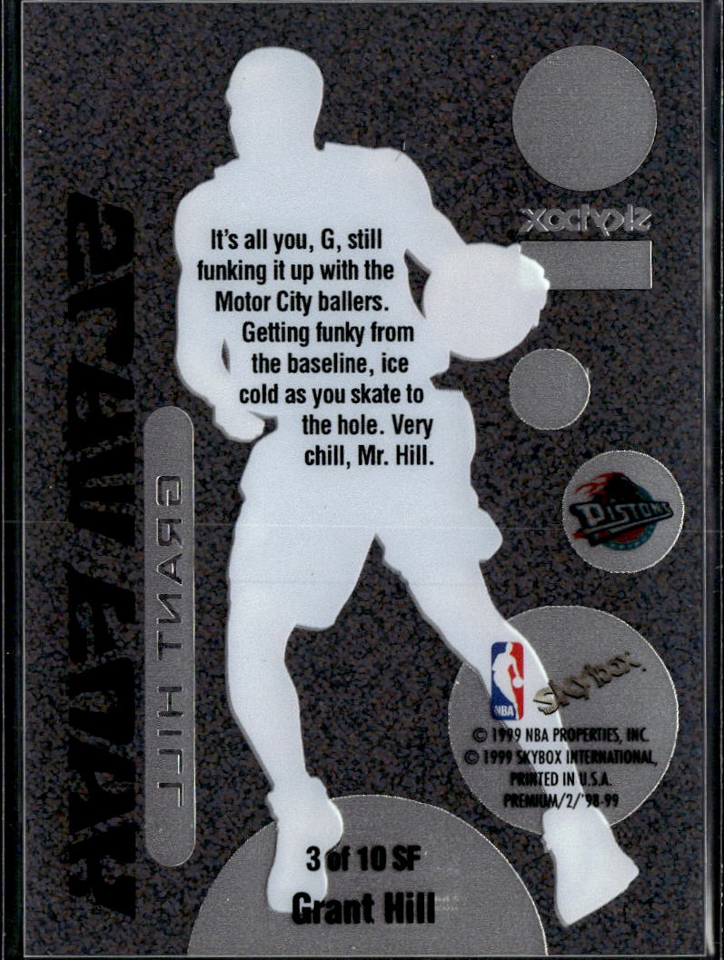 Grant Hill 1999 SkyBox Premium Slam Funk SSP Insert Detroit Pistons
