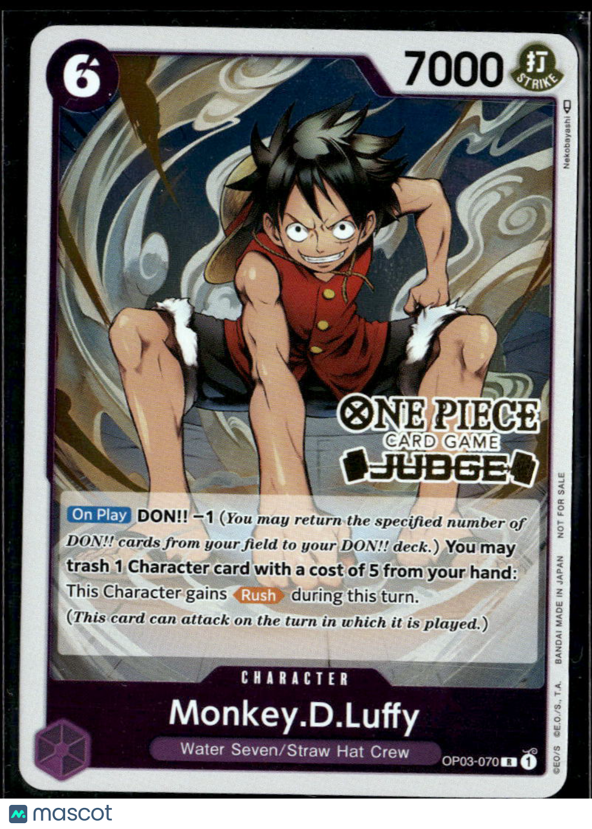 Monkey.D.Luffy 2023 One Piece Card Game Pillars of Strength Judge Promo OP03-070