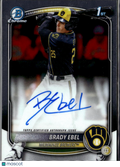 Brady Ebel 2025 Bowman Chrome 1st Auto Autograph RC Milwaukee Brewers