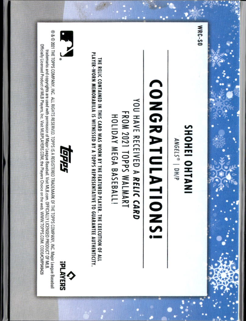 Shohei Ohtani 2021 Topps Walmart Holiday Jersey Patch Los Angeles Angels