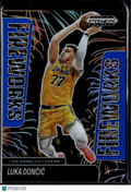 Luka Doncic 2025 Prizm Black Fireworks Blue Prizm 117/199 Los Angeles Lakers