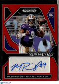 Michael Penix Jr. 2024 Prizm Draft Picks Auto Autograph RC 88/199 Washington