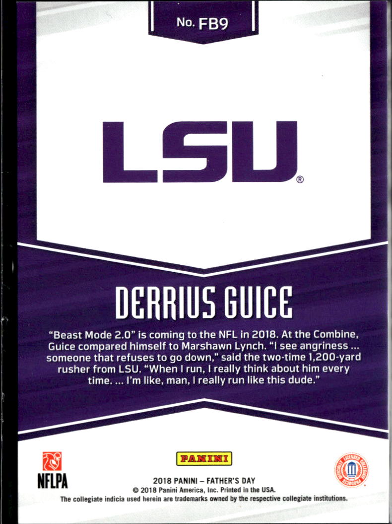 Derrius Guice 2018 Panini Father's Day Geometric Rookie RC 19/25 LSU Tigers