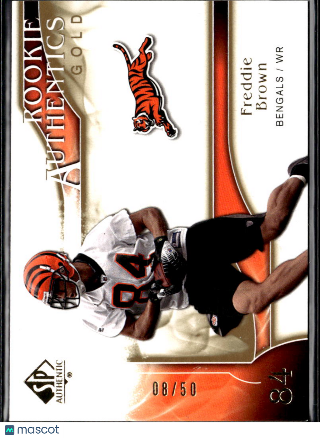 Freddie Brown 2009 Upper Deck SP Authentic Rookie RC GOLD 8/50 Bengals